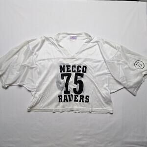 Vintage NECCO Raiders Jersey 75 Teamwork Athletic Cropped White Mesh XL Jersey